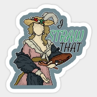 "I Straw That" - Pixel Art of a Self Portrait in a Straw Hat Sticker